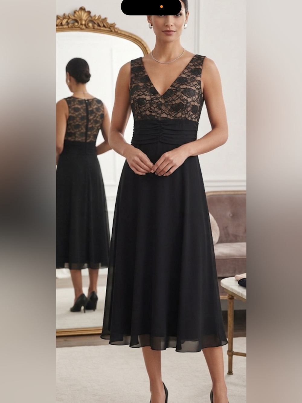 MIDI black cocktail dress brand new 6 petite. Never worn!